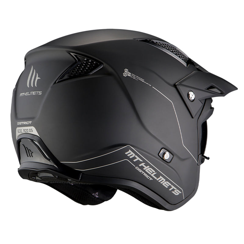 MT District SV Matt Black Open Face Helmet Size Large 60cm