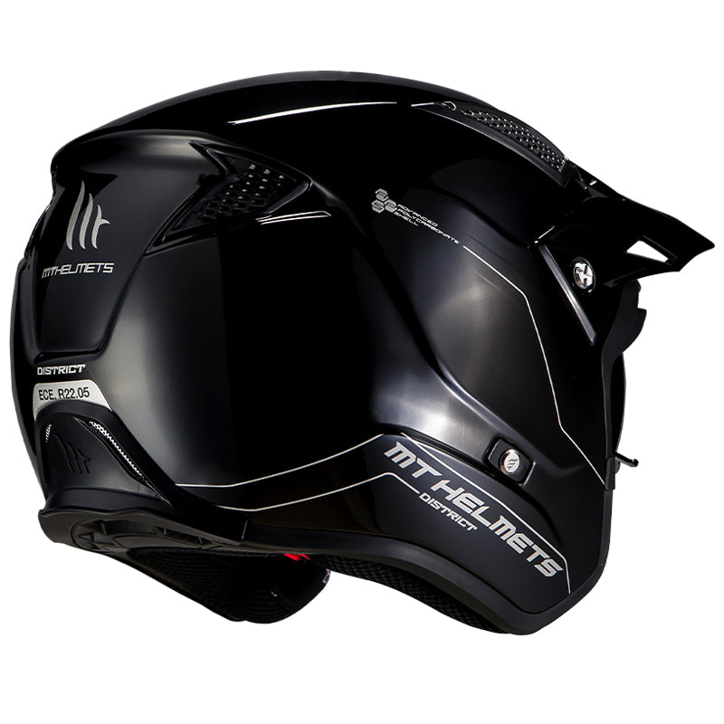 MT District SV Gloss Black Open Face Helmet Size Small 56cm