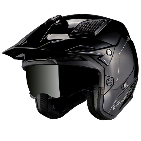 MT District Open Face Helmet Gloss Black Small