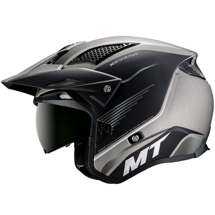 MT District Open Face Helmet Matt Black/Grey Medium