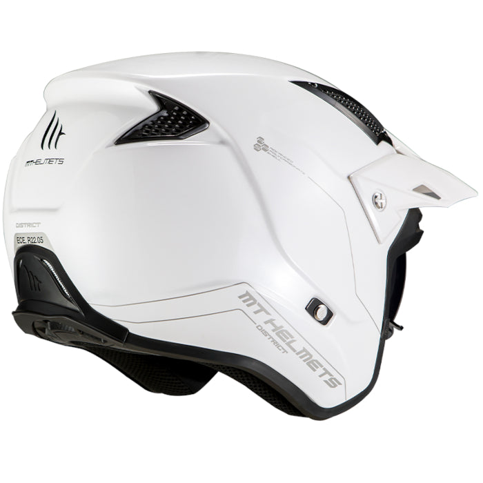 MT District Open Face Helmet Gloss White Small