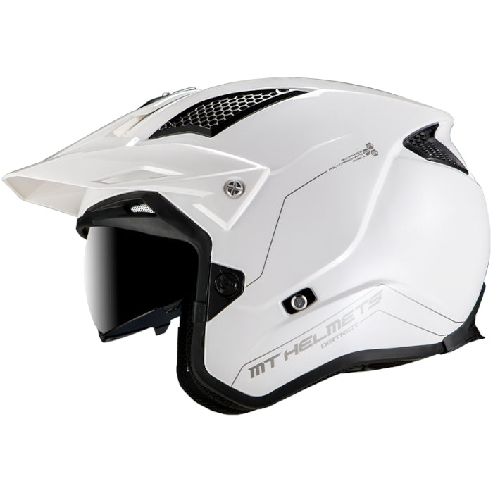 MT District Open Face Helmet Gloss White Small