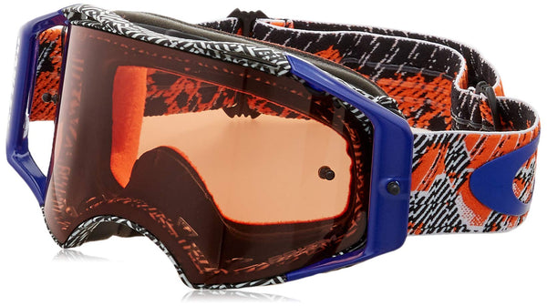 Oakley Airbrake MX Goggles Dazzle Dyno Orange Blue with Prizm Bronze Lens