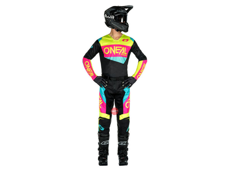 Oneal 25 Hardwear Air Slam V.24 Black n-Yellow Pink Off Road Jersey Size 2XL