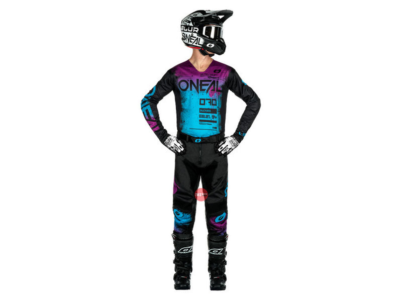 Oneal 25 Mayhem Scarz V.24 Black Blue Off Road Jersey Size Large