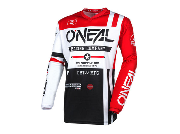 Oneal 25 Element Warhawk V.24 Black / White / Red Off Road Jersey Size Youth Small