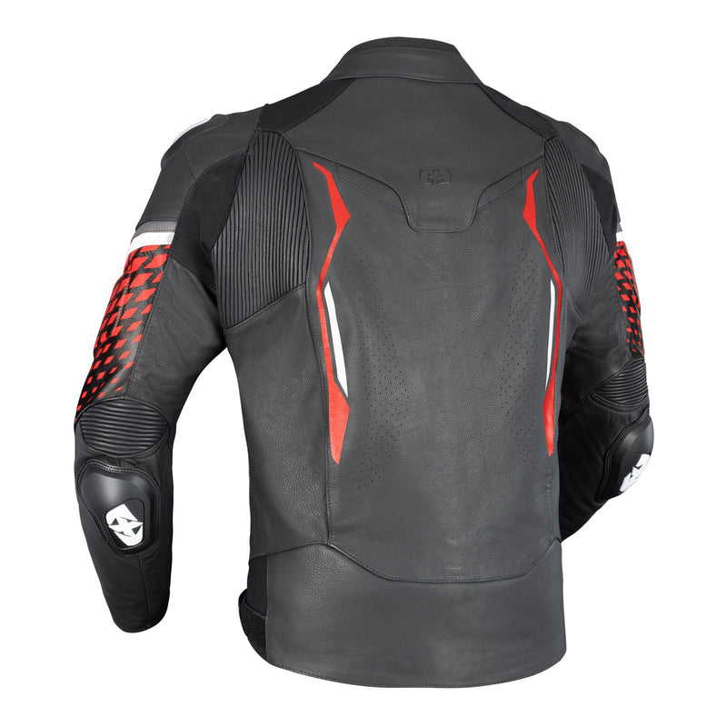 Oxford Nexus 1.0 Leather Men's Jacket - Black / Red Size 3XL