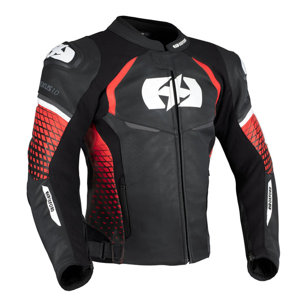 Oxford Nexus 1.0 Leather Men's Jacket - Black / Red Size 3XL