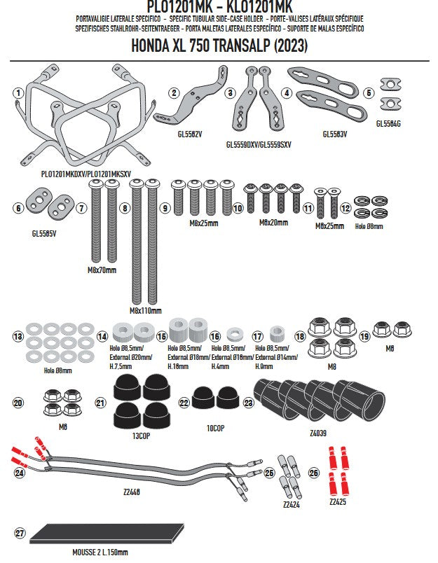 Givi Side Rack One-Fit Monokey Honda XL 750 Transalp '23->