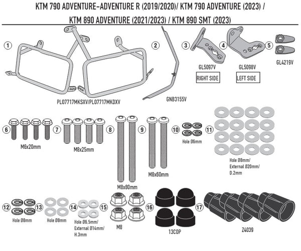 Givi Specific Pannier Holder PL ONE-FIT for Monokey side-case configurations PLO7717MK