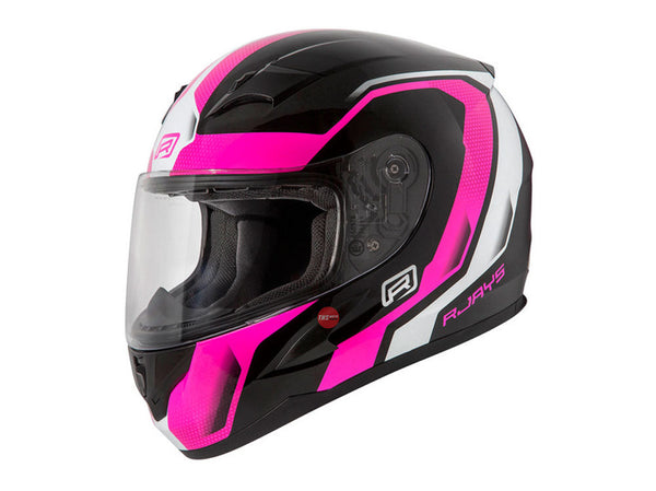 Rjays Medium Grid Gloss Black Pink Road Helmet Size 58cm