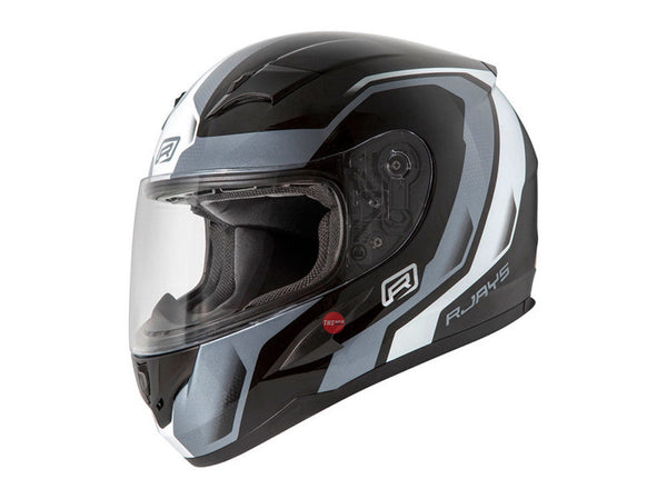 Rjays Large Grid Gloss Black White Road Helmet Size 60cm