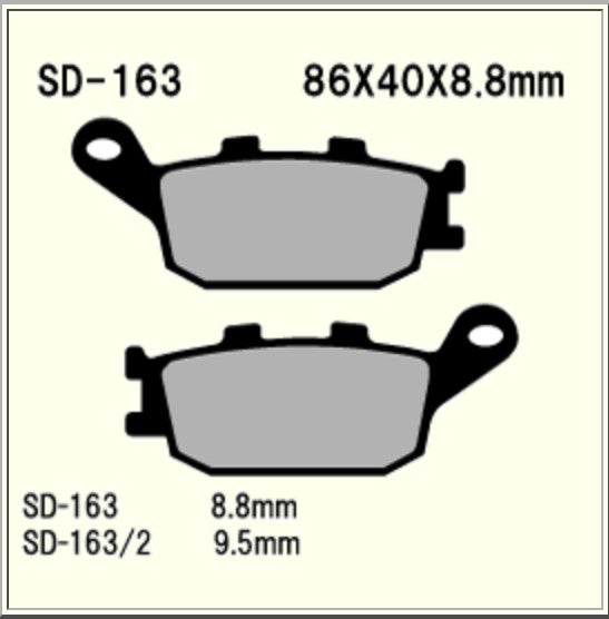 Vesrah Organic Brake Pads SD163/2 Alt: VD1632JL