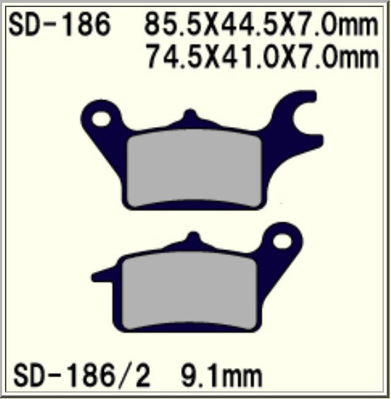 Vesrah Organic Brake Pads SD186 7.1mm XRM125 C125A