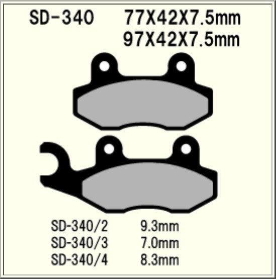 Vesrah Organic Brake Pads SD340 Alt: VD340JL AX35135