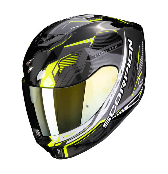 Scorpion EXO-391 HAUT Black Silver Neon Yellow Road Helmet Size XL 62cm