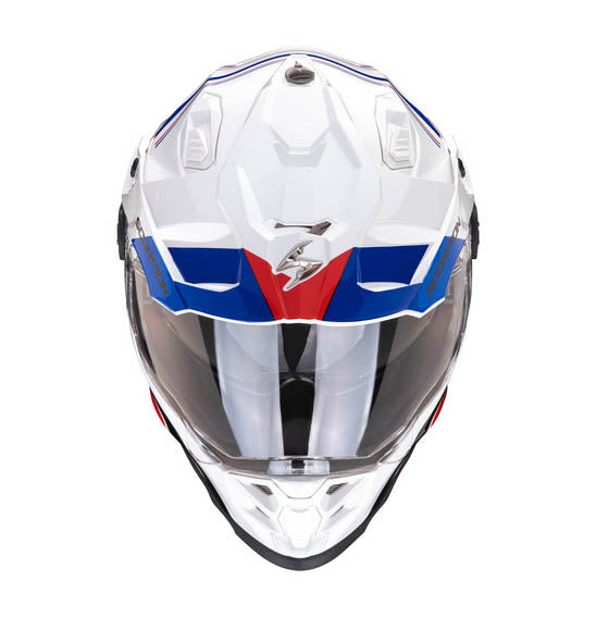 Scorpion EXO ADF-9000 AIR DESERT White Blue Red Adventure Helmet Size Large 60cm