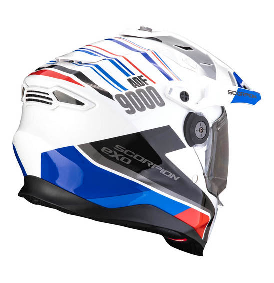 Scorpion EXO ADF-9000 AIR DESERT White Blue Red Adventure Helmet Size Large 60cm