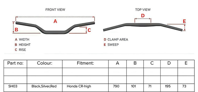 Artrax 22.2mm Alloy Handlebars CR High AL6061 Black