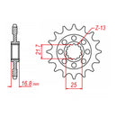 MTX Parts Spkt Front Oe Steel 1373 16T