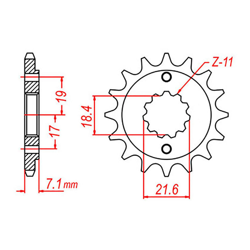 MTX 1321 Hornet Lightweight Steel Front Sprocket