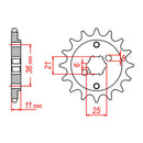 MTX Parts Spkt Front Oe Steel 290 15T