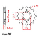 MTX Parts Spkt Front Oe Steel 516 13T