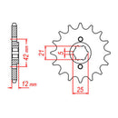 MTX Parts Spkt Front Oe Steel 571 16T