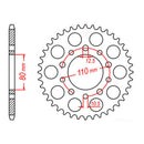 MTX Parts Spkt Rear Oe Steel 1334 42T