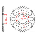 MTX Parts Spkt Rear Oe Steel 1334 47T