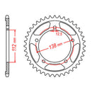 MTX Parts Spkt Rear Oe Steel 1304 42T