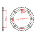 MTX Parts Spkt Rear Oe Steel 2011 43T