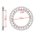 MTX Parts Spkt Rear Oe Steel 2011 45T
