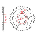 MTX Parts Sprocket Rear 40T KTM 50
