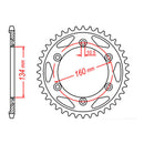 MTX Parts Spkt Rear Oe Steel 1306 44T