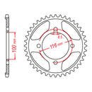 MTX Parts Rear Sprocket OE Steel 462 57T