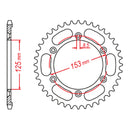 MTX Parts Spkt Rear Oe Steel 1258 52T