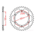 MTX Parts Spkt Rear Oe Steel 1258 54T