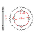 MTX Parts Spkt Rear Oe Steel 1760 40T