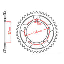 MTX Parts Spkt Rear Oe Steel 1493 42T