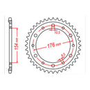 MTX Parts Spkt Rear Oe Steel 1340 44T