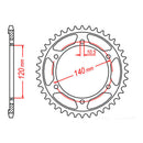 MTX Parts Spkt Rear Oe Steel 1490 44T