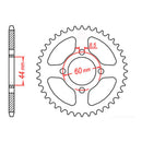 MTX Parts Spkt Rear Oe Steel 833 54T