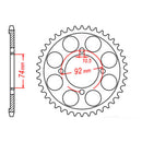 MTX Parts 848 Steel Rear Sprocket
