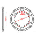 MTX Parts Spkt Rear Oe Steel 862 44T