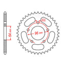 MTX Parts Sprocket Rear OE Steel 50T