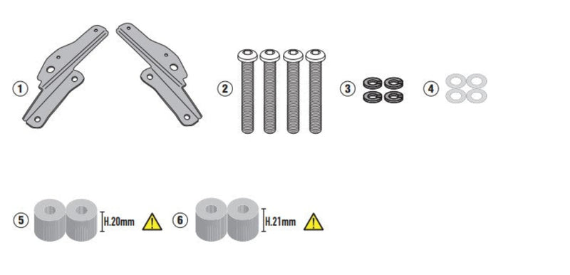 Givi Top Box Mounting Kit (needs Plate) Triumph Tiger 900 '20-> SR6415