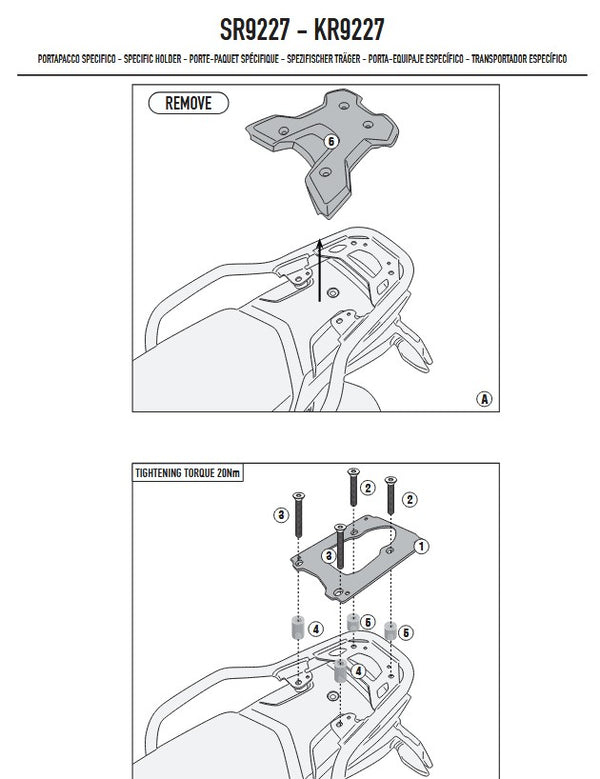 Givi Specific Rear Rack for Monolock or Monokey Top-Case (Needs Plate) CF Moto 800 MT-X '25->SR9227