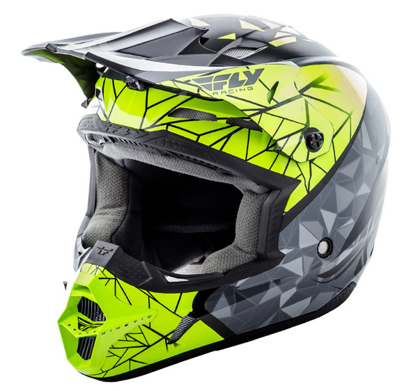 Fly Racing 2017 Kinetic Crux Blk/Gry/Yel Helmet Youth Small