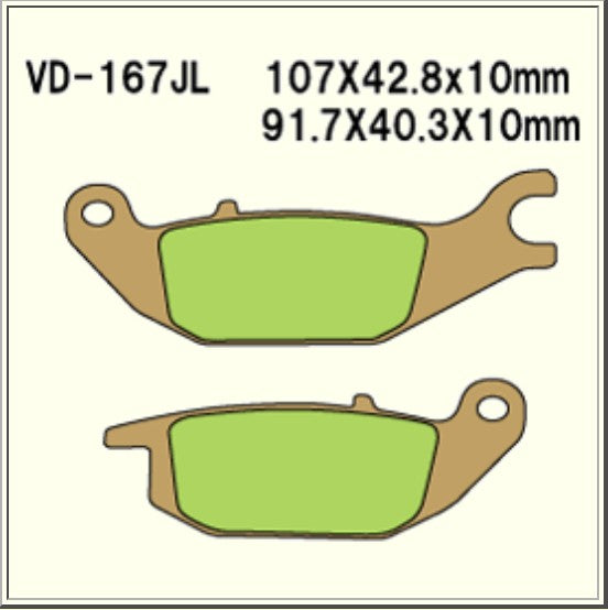 Vesrah Sintered Brake Pads Rear MW125 Tricity VD167JL